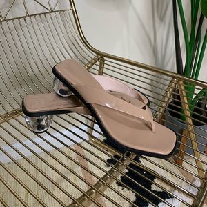 Clear circle heel sandals